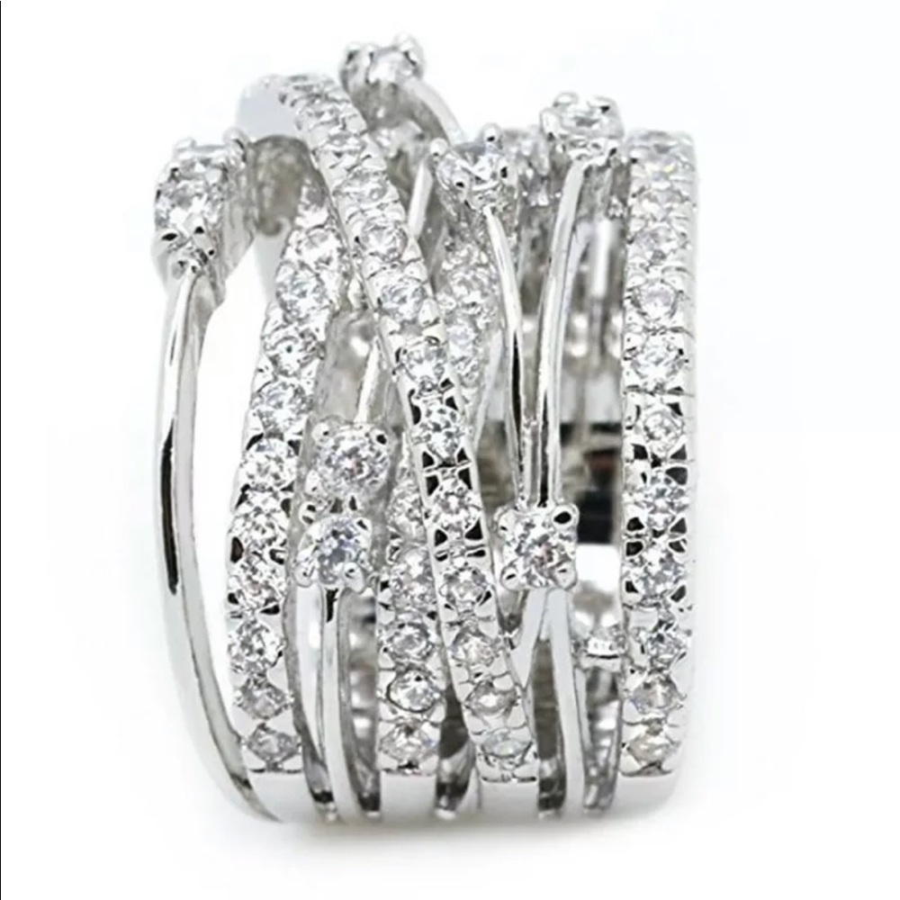 New Infinity 925 Silver White Sapphire Ring π - Picture 4 of 8
